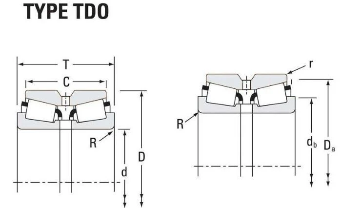 Train Bearing HM120848 - HM120817XD, Tapered Roller Bearings drawing